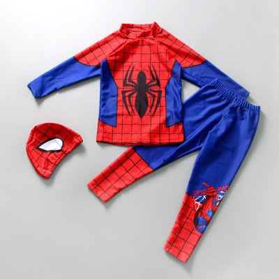 3 piece Swimming Suit With Cap Cartoon