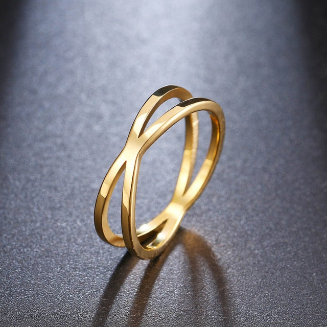 CACANA Bohemian Vintage Cross Gold Rings for Women Wedding Trendy Stainless Steel Chain Jewelry Large Antique Rings Anillos R451 - Shopeasywear