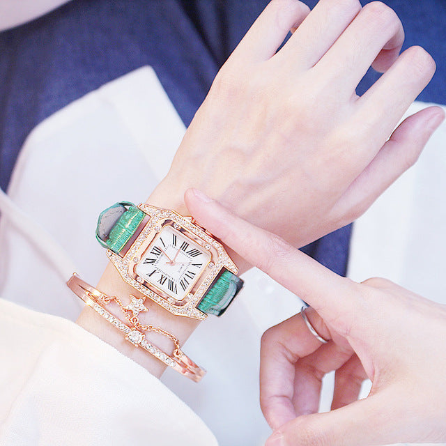 Square Luxury Diamond Women Watches 2019 Leather Ladies Watch Waterproof Female Quartz Wristwatch Relogio Feminino Reloj Mujer - Shopeasywear