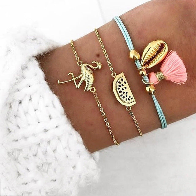 Bow Map Crystal Bead Bracelet - Shopeasywear