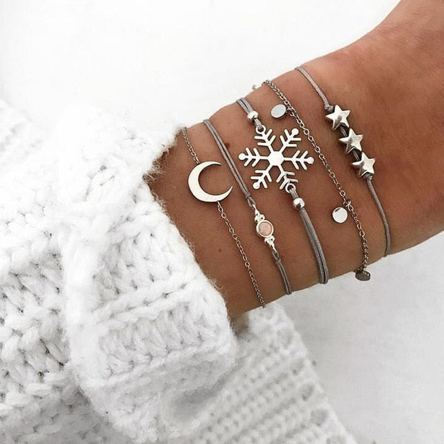 Bow Map Crystal Bead Bracelet - Shopeasywear