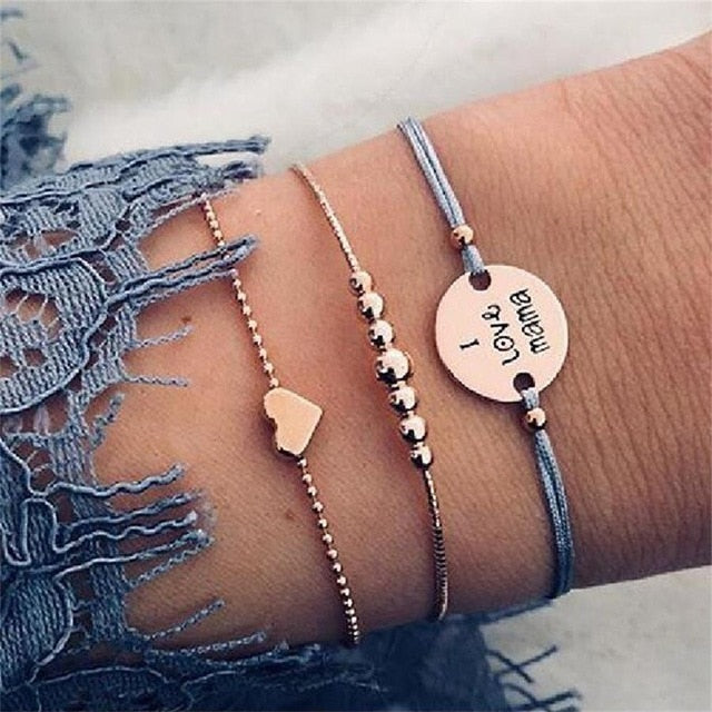 Bow Map Crystal Bead Bracelet - Shopeasywear