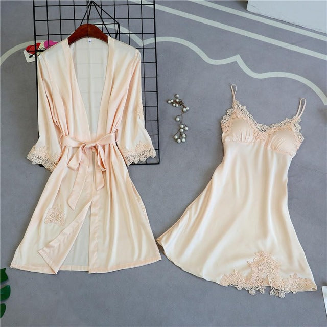 5 Pieces Silk Home Women Pajamas