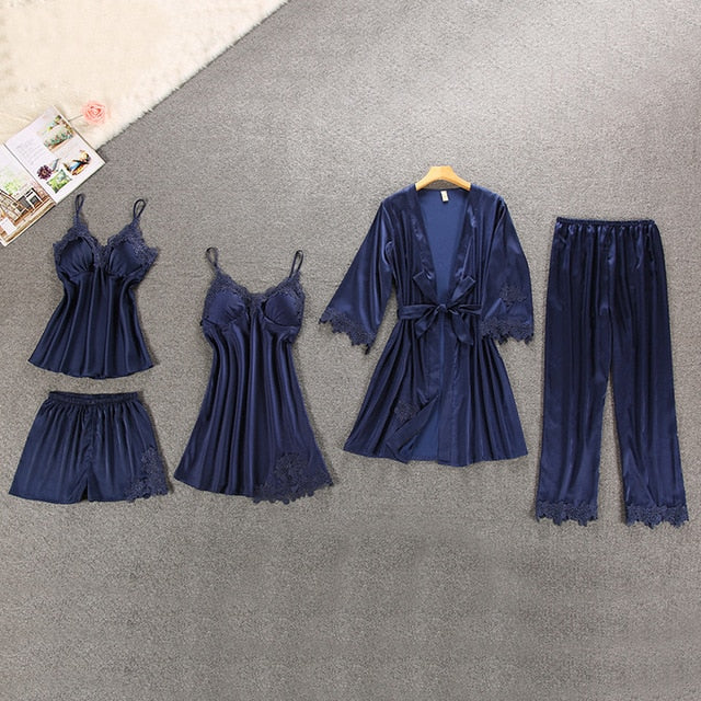 5 Pieces Sexy Women Pajamas Sets