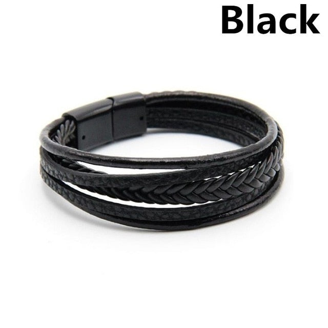 leather Magnetic-Clasp Bracelet - Shopeasywear