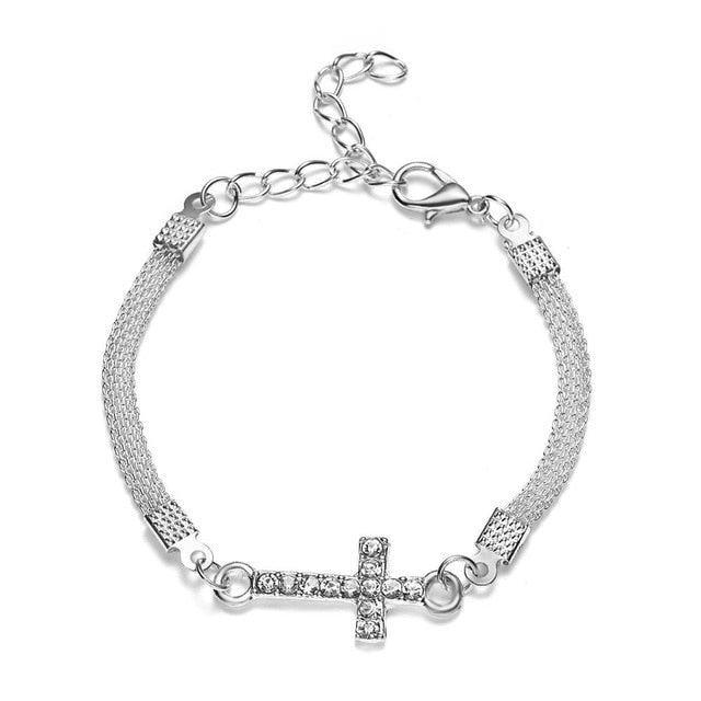 2020 High Quality Silver Bracelets With Crystals Rhinestone Infinity Bracelet Men's Women's Jewelry - Shopeasywear