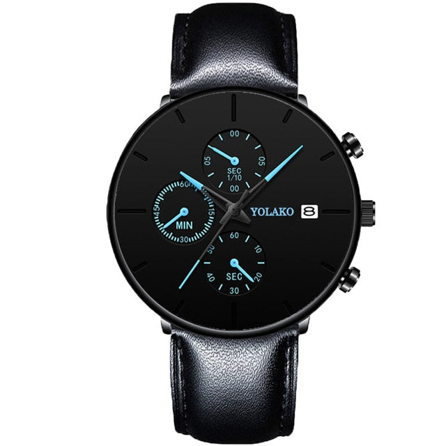 Men's Fashion Watch Stainless Steel Mesh Belt Calendar Quartz Sport Watches Business Casual Watch for Man Clock Montre Homme - Shopeasywear