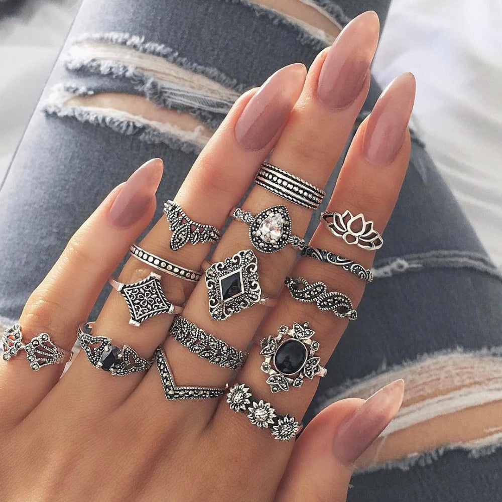 15 Pcs/set Ring Set For  Women - Jeglow store