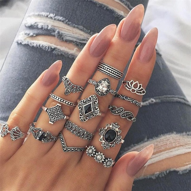 15 Pcs/set Ring Set For  Women - Jeglow store
