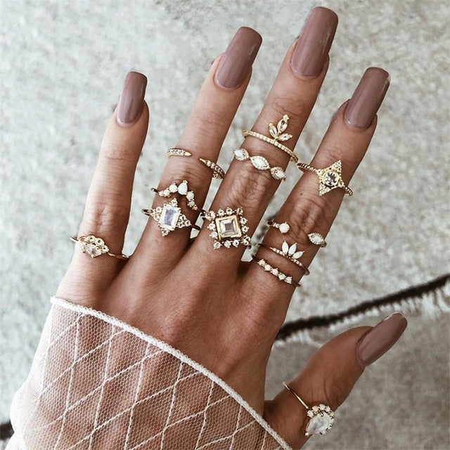 15 Pcs/set Ring Set For  Women - Shopeasywear