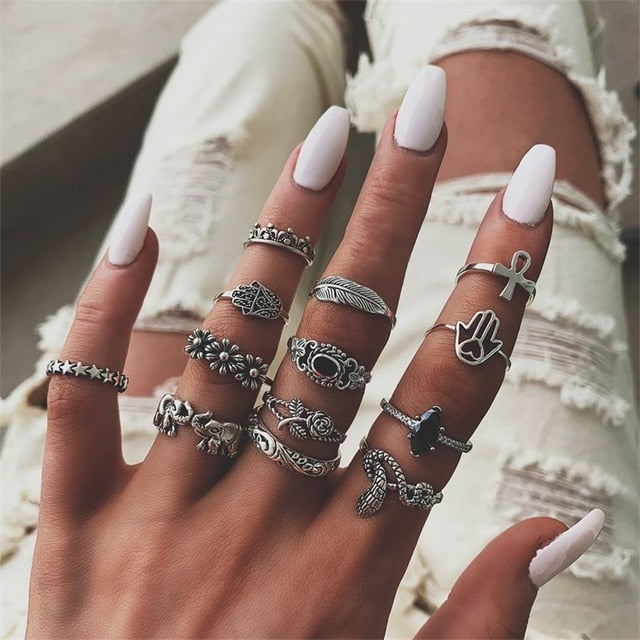 15 Pcs/set Ring Set For  Women - Jeglow store
