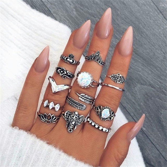 15 Pcs/set Ring Set For  Women - Jeglow store