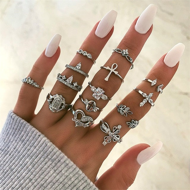 15 Pcs/set Ring Set For  Women - Jeglow store
