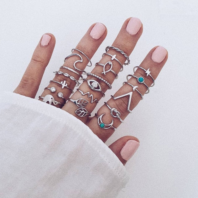 15 Pcs/set Ring Set For  Women - Jeglow store