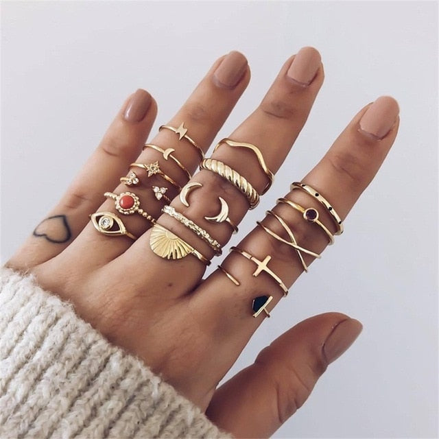 15 Pcs/set Ring Set For  Women - Jeglow store
