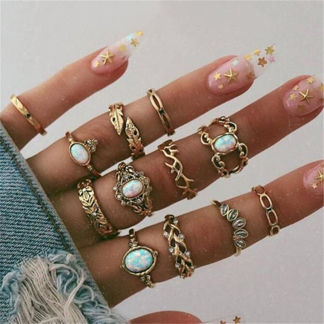 15 Pcs/set Ring Set For  Women - Shopeasywear
