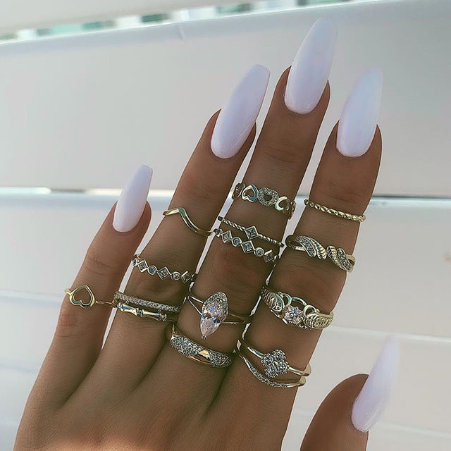 15 Pcs/set Ring Set For  Women - Shopeasywear