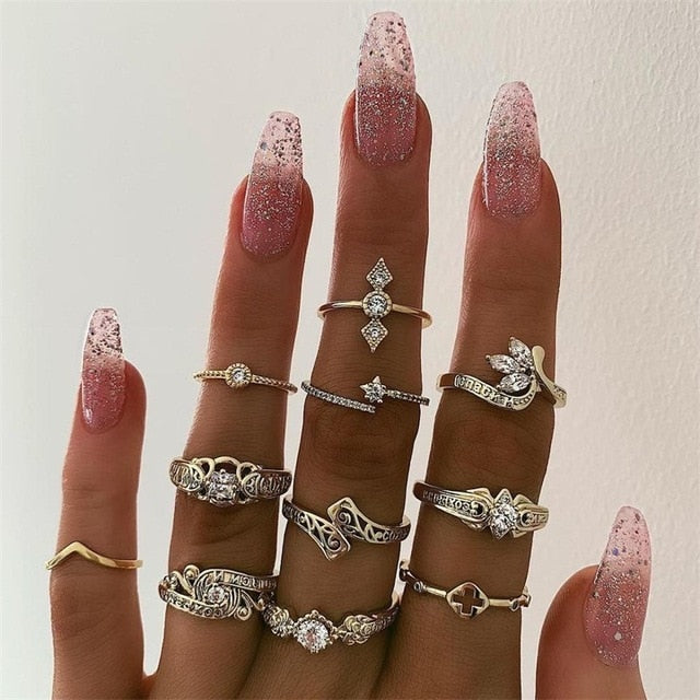 15 Pcs/set Ring Set For  Women - Jeglow store
