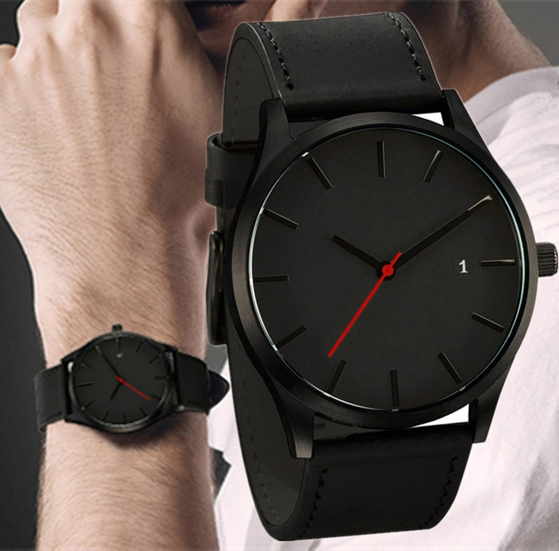 2019 Men Quartz Watch Relogio Masculino Military Sport Wristwatch Leather Strap Mens Reloj Complete Calendar Watches Homme Saati - Shopeasywear