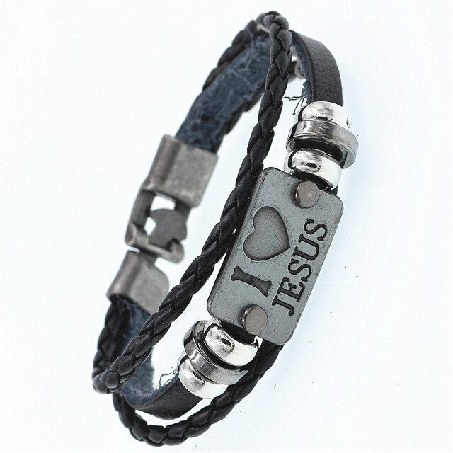 Pulsera de cuero DGW Lucky Vintage para hombre, para jugar a las cartas, colgante de Raja Vegas, pulsera trenzada multicapa para mujer, Dropshipping - Shopeasywear