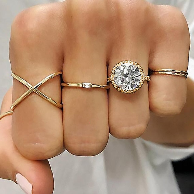 Geometric Joint Ring Set for Women - Shopeasywear