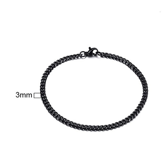 Men's Bracelet Curb Cuban Link Chain Stainless Steel Mens Womens Bracelets Bangle Gold Tone No Fade 3mm to 11mm - Shopeasywear