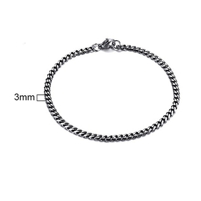 Men's Bracelet Curb Cuban Link Chain Stainless Steel Mens Womens Bracelets Bangle Gold Tone No Fade 3mm to 11mm - Shopeasywear