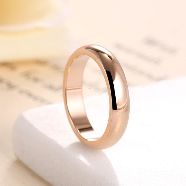 KNOCK High quality Simple Round Men Rings female Rose Gold color wedding rings for women Lover's fashion Jewelry  Gift - Shopeasywear