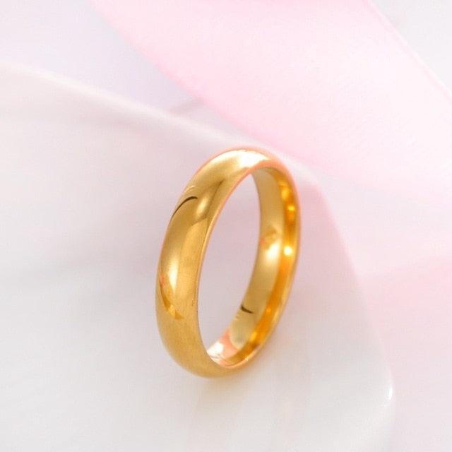 KNOCK High quality Simple Round Men Rings female Rose Gold color wedding rings for women Lover's fashion Jewelry  Gift - Shopeasywear