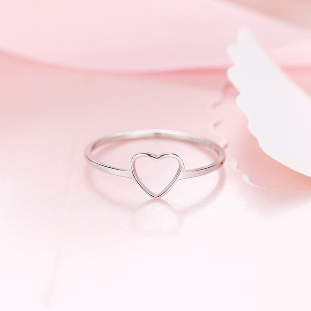 CACANA Stainless Steel Luckyoverflow Best Friend New Fashion Gold Color Heart Shaped Wedding Rings for Woman Jewelry Gift R411 - Shopeasywear