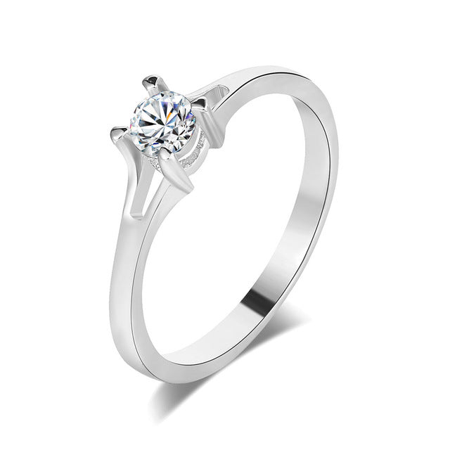 Classic Wedding Rings For Women Forever Simple Style Six Claws Cubic Zirconia 3 Color Wedding Gift Fashion Jewelry KCR033 - Shopeasywear
