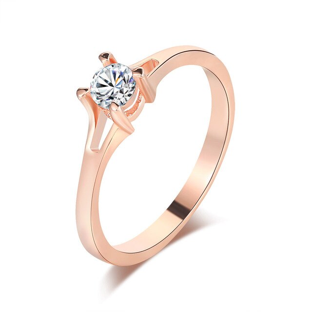 Classic Wedding Rings For Women Forever Simple Style Six Claws Cubic Zirconia 3 Color Wedding Gift Fashion Jewelry KCR033 - Shopeasywear