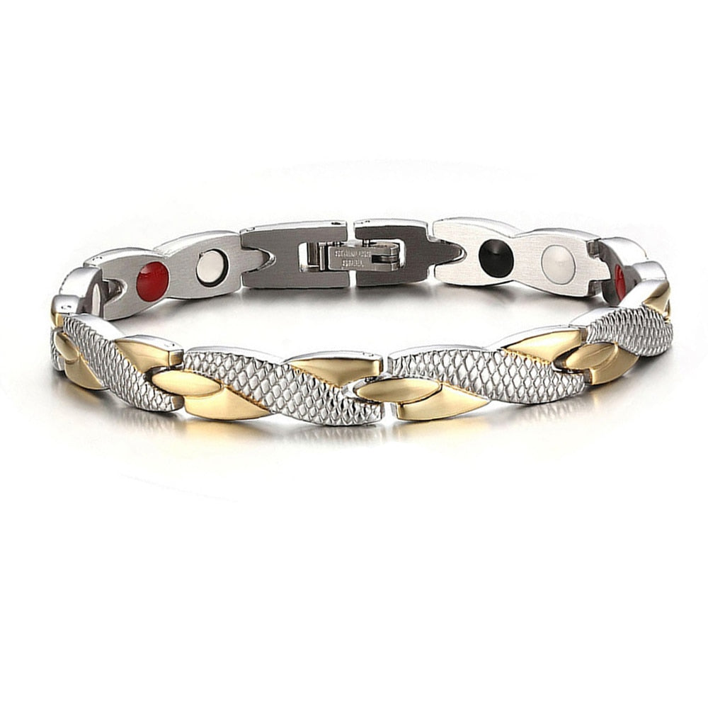 Twisted Healthy Magnetic Bracelet for Women Power Therapy Magnets Magnetite Bracelets Bangles Men Health Care Jewelry Stainless - Shopeasywear