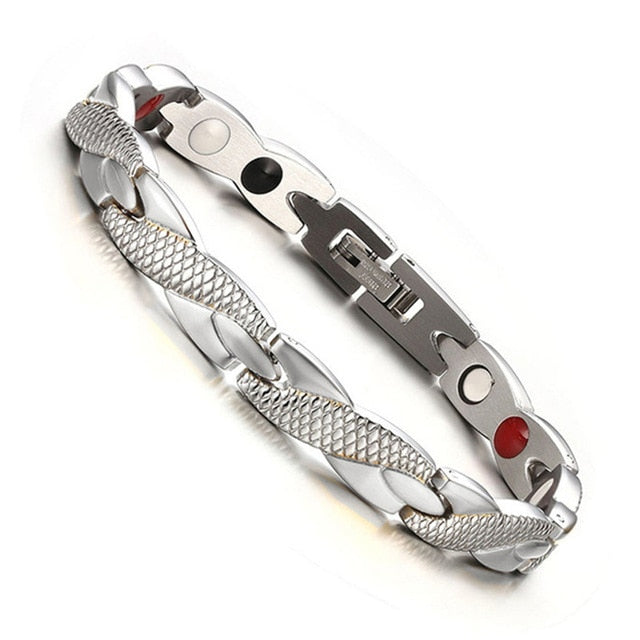 Twisted Healthy Magnetic Bracelet for Women Power Therapy Magnets Magnetite Bracelets Bangles Men Health Care Jewelry Stainless - Shopeasywear