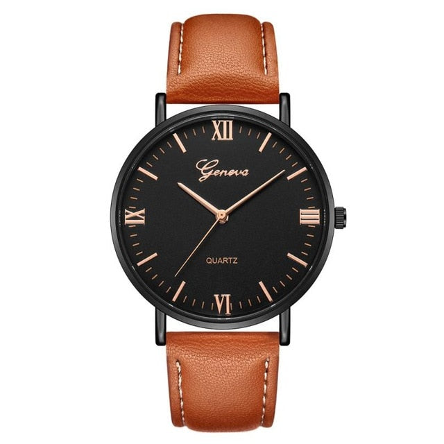 2018 Reloj Fashion Large Dial Military Quartz Men Watch Leather Sport Watches Classic Clock Wristwatch Relogio Masculino #D - Shopeasywear