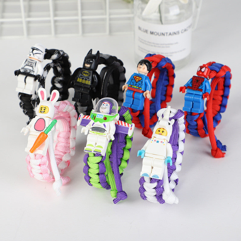 Buzz Lightyear Building Block Bracelet Super Hero TOY Bracelet Bricking Charm Paracord Bracelet Kids Gift Jewelry - Shopeasywear