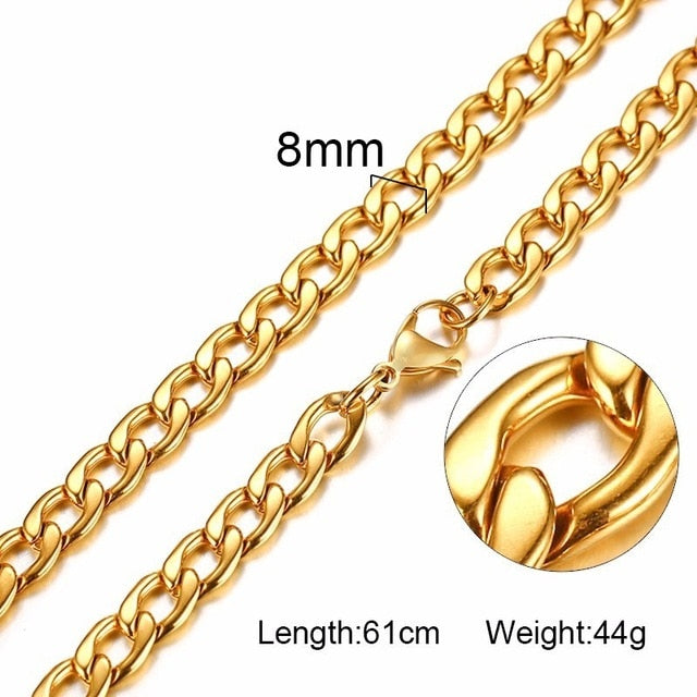 Silver Gold Color Solid Necklace - Shopeasywear
