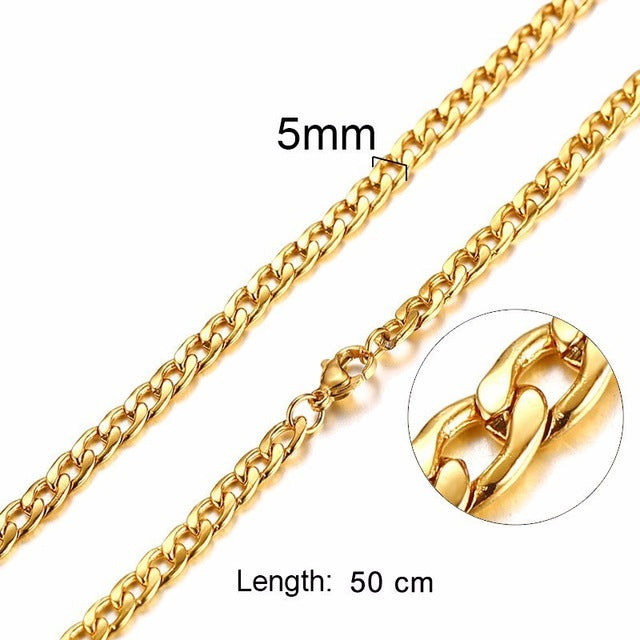 Silver Gold Color Solid Necklace - Shopeasywear