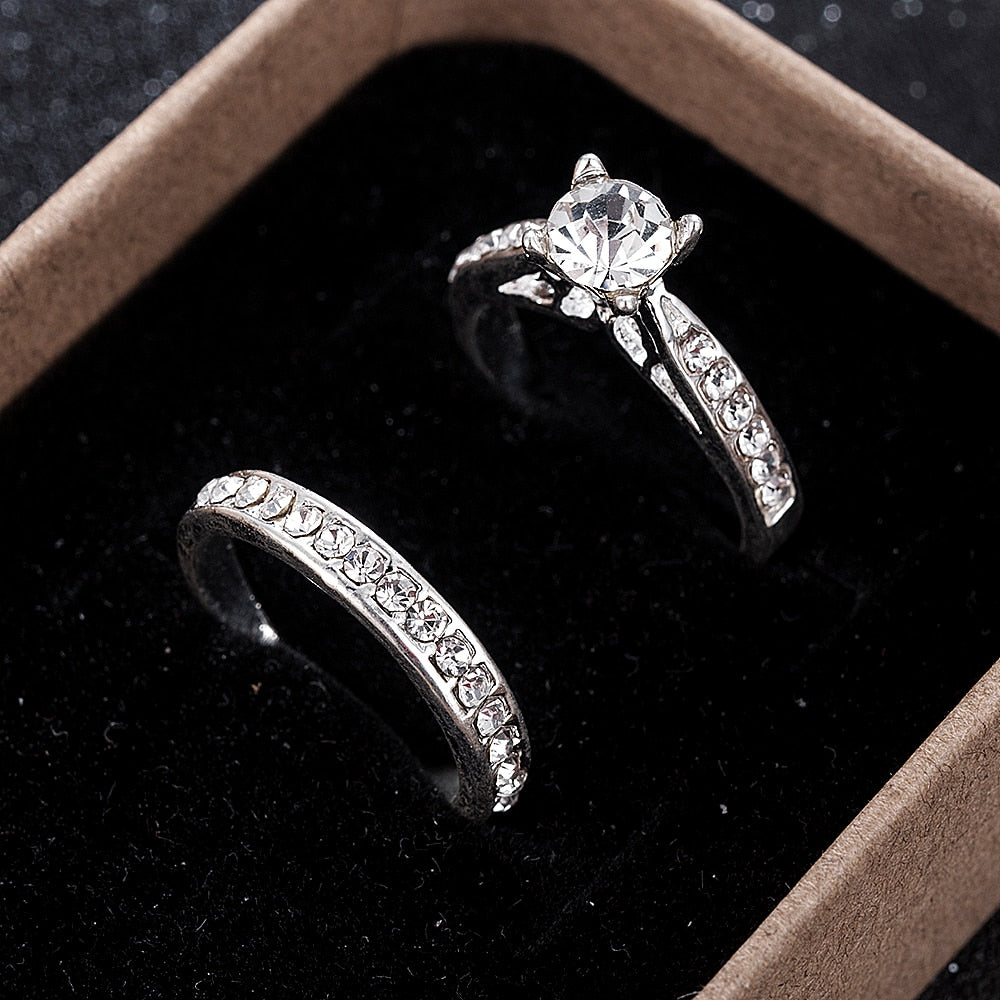 Crystal Engagement Wedding Rings For Women - Shopeasywear