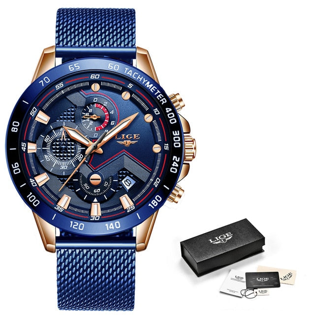 Blue Casual Gold Watch - Shopeasywear