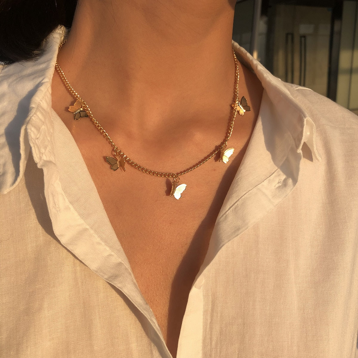 Cute Butterfly Choker Necklace For Women - Shopeasywear