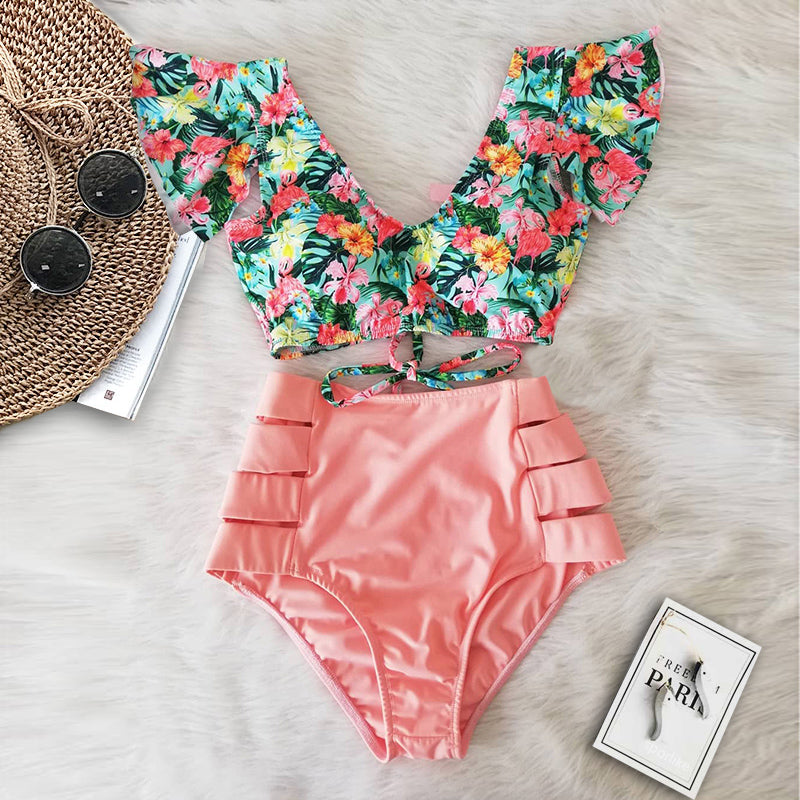 2020 Nuwe Dubbelskouer Ruffle Bikini Stel