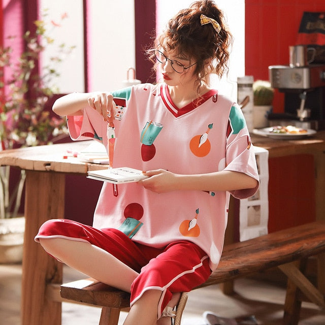 Plus Size M-5XL Women Pajamas Set - Jeglowstore
