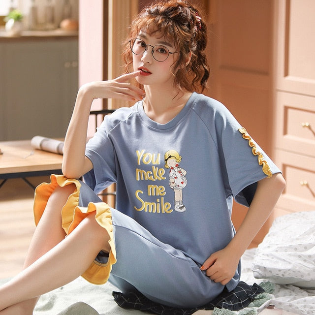 Summer Women's Pajama Set | Plus Size - Jeglowstore