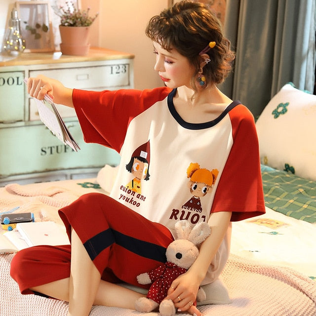 Summer Women's Pajama Set | Plus Size - Jeglowstore