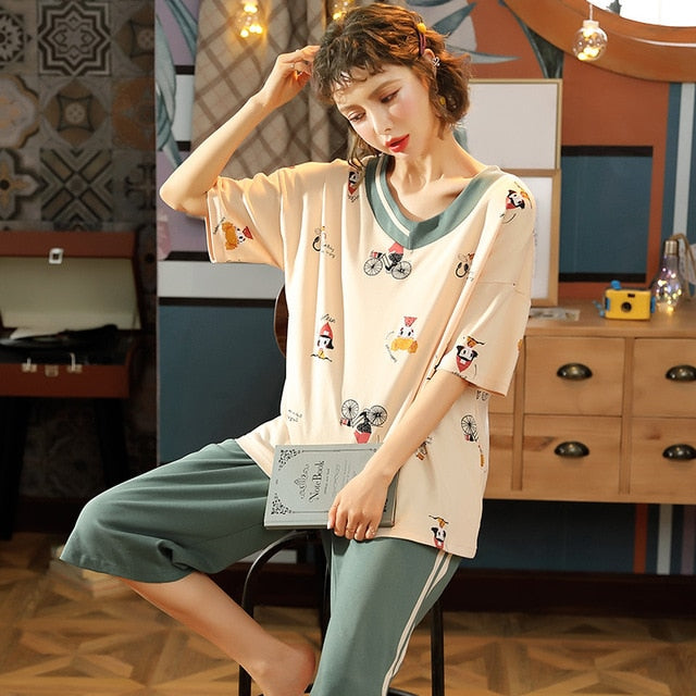 Summer Women's Pajama Set | Plus Size - Jeglowstore
