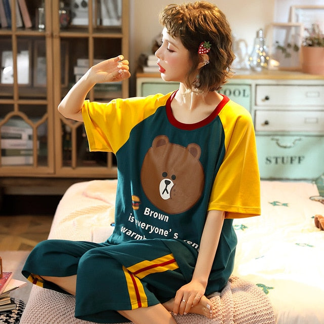 Summer Women's Pajama Set | Plus Size - Jeglowstore
