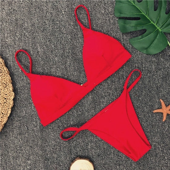 Unpadded Brazilian Bikini Set For Women
