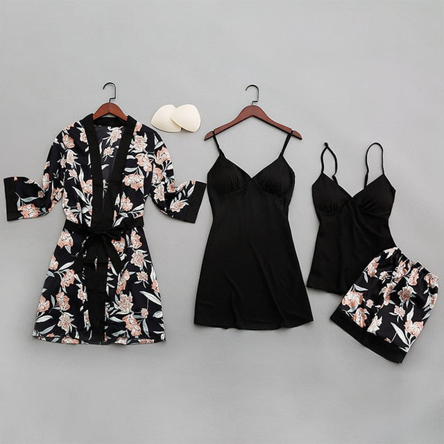 Summer Sexy Women Pajamas with Chest Pads