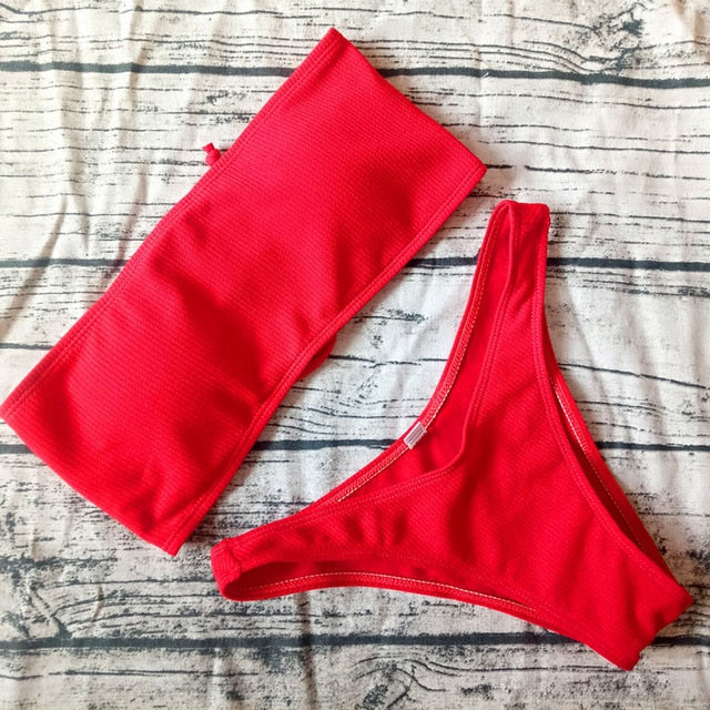 Solid Bikini Brazilian Swimsuit For Women